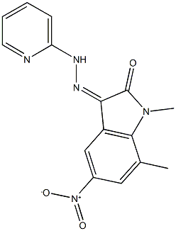 5-nitro-1,7-dimethyl-1H-indole-2,3-dione 3-(2-pyridinylhydrazone) Struktur