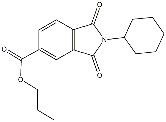 propyl 2-cyclohexyl-1,3-dioxo-5-isoindolinecarboxylate Struktur