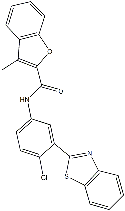 N-[3-(1,3-benzothiazol-2-yl)-4-chlorophenyl]-3-methyl-1-benzofuran-2-carboxamide Struktur