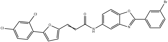 N-[2-(3-bromophenyl)-1,3-benzoxazol-5-yl]-3-[5-(2,4-dichlorophenyl)-2-furyl]acrylamide Struktur