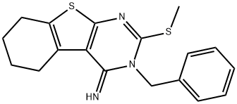 3-benzyl-2-(methylsulfanyl)-5,6,7,8-tetrahydro[1]benzothieno[2,3-d]pyrimidin-4(3H)-imine Struktur