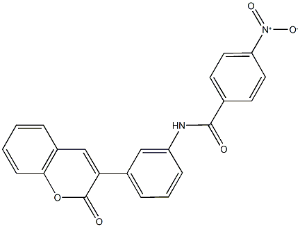 4-nitro-N-[3-(2-oxo-2H-chromen-3-yl)phenyl]benzamide Struktur