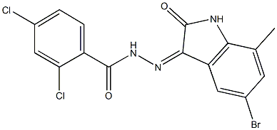 N'-(5-bromo-7-methyl-2-oxo-1,2-dihydro-3H-indol-3-ylidene)-2,4-dichlorobenzohydrazide Struktur