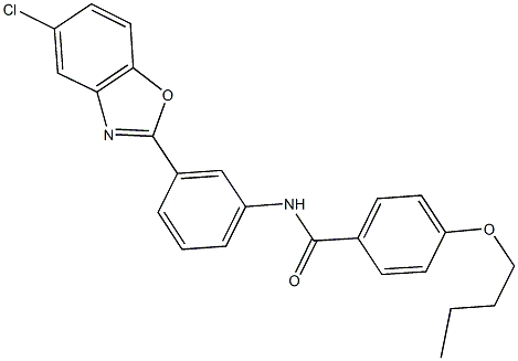 4-butoxy-N-[3-(5-chloro-1,3-benzoxazol-2-yl)phenyl]benzamide Struktur