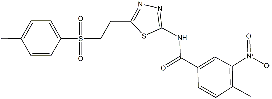 3-nitro-4-methyl-N-(5-{2-[(4-methylphenyl)sulfonyl]ethyl}-1,3,4-thiadiazol-2-yl)benzamide Struktur