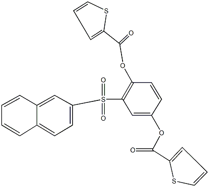 2-(2-naphthylsulfonyl)-4-[(2-thienylcarbonyl)oxy]phenyl 2-thiophenecarboxylate Struktur