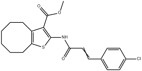 methyl 2-{[3-(4-chlorophenyl)acryloyl]amino}-4,5,6,7,8,9-hexahydrocycloocta[b]thiophene-3-carboxylate Struktur