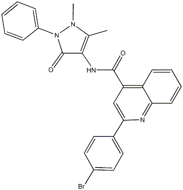 2-(4-bromophenyl)-N-(1,5-dimethyl-3-oxo-2-phenyl-2,3-dihydro-1H-pyrazol-4-yl)-4-quinolinecarboxamide Struktur