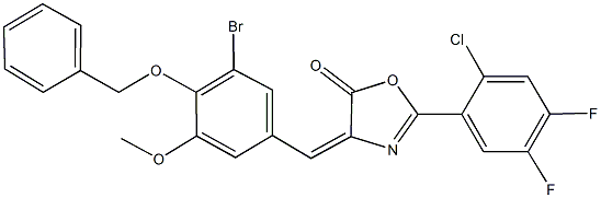 4-[4-(benzyloxy)-3-bromo-5-methoxybenzylidene]-2-(2-chloro-4,5-difluorophenyl)-1,3-oxazol-5(4H)-one Struktur