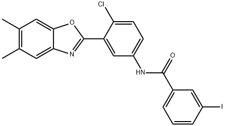 N-[4-chloro-3-(5,6-dimethyl-1,3-benzoxazol-2-yl)phenyl]-3-iodobenzamide Struktur