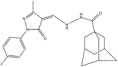 N'-{[1-(4-fluorophenyl)-3-methyl-5-oxo-1,5-dihydro-4H-pyrazol-4-ylidene]methyl}-1-adamantanecarbohydrazide Struktur