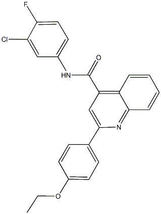 N-(3-chloro-4-fluorophenyl)-2-(4-ethoxyphenyl)-4-quinolinecarboxamide Struktur