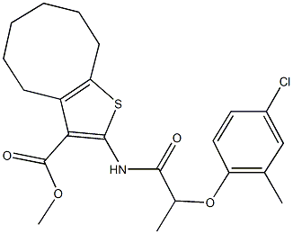 methyl 2-{[2-(4-chloro-2-methylphenoxy)propanoyl]amino}-4,5,6,7,8,9-hexahydrocycloocta[b]thiophene-3-carboxylate Struktur