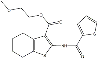 2-methoxyethyl 2-[(2-thienylcarbonyl)amino]-4,5,6,7-tetrahydro-1-benzothiophene-3-carboxylate Struktur