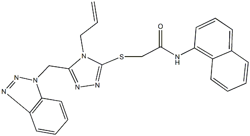 2-{[4-allyl-5-(1H-1,2,3-benzotriazol-1-ylmethyl)-4H-1,2,4-triazol-3-yl]sulfanyl}-N-(1-naphthyl)acetamide Struktur