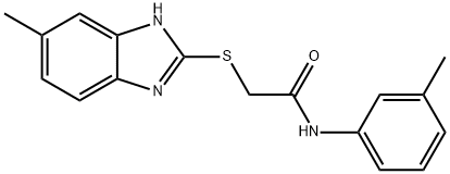 2-[(5-methyl-1H-benzimidazol-2-yl)sulfanyl]-N-(3-methylphenyl)acetamide Struktur