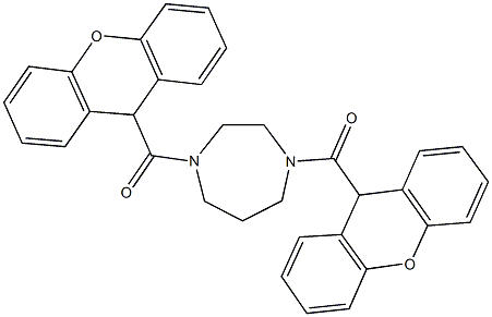 1,4-bis(9H-xanthen-9-ylcarbonyl)-1,4-diazepane Struktur