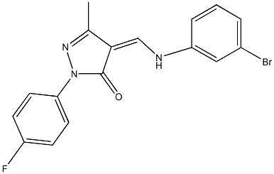 4-[(3-bromoanilino)methylene]-2-(4-fluorophenyl)-5-methyl-2,4-dihydro-3H-pyrazol-3-one Struktur