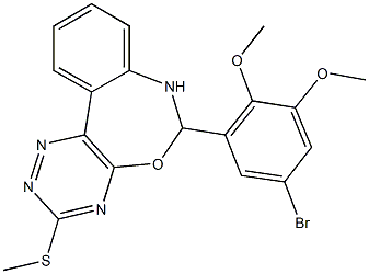 6-(5-bromo-2,3-dimethoxyphenyl)-3-(methylsulfanyl)-6,7-dihydro[1,2,4]triazino[5,6-d][3,1]benzoxazepine Struktur