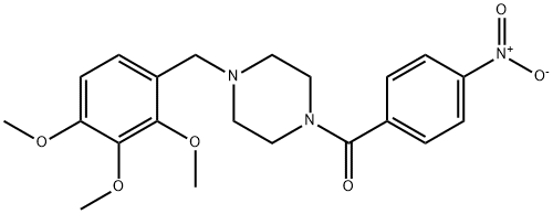 1-{4-nitrobenzoyl}-4-(2,3,4-trimethoxybenzyl)piperazine Struktur