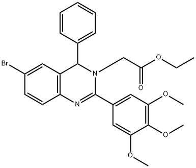 ethyl (6-bromo-4-phenyl-2-(3,4,5-trimethoxyphenyl)-3(4H)-quinazolinyl)acetate Struktur