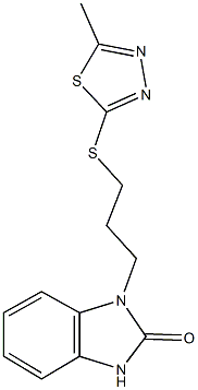 1-{3-[(5-methyl-1,3,4-thiadiazol-2-yl)sulfanyl]propyl}-1,3-dihydro-2H-benzimidazol-2-one Struktur