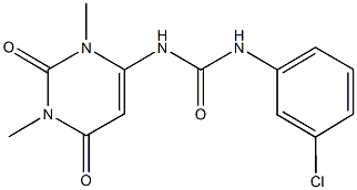 N-(3-chlorophenyl)-N'-(1,3-dimethyl-2,6-dioxo-1,2,3,6-tetrahydro-4-pyrimidinyl)urea Struktur