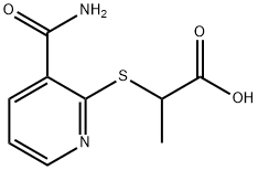 2-{[3-(aminocarbonyl)-2-pyridinyl]sulfanyl}propanoic acid Struktur