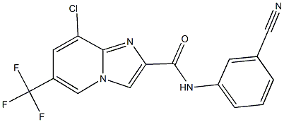 8-chloro-N-(3-cyanophenyl)-6-(trifluoromethyl)imidazo[1,2-a]pyridine-2-carboxamide Struktur