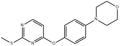 4-(4-{[2-(methylsulfanyl)-4-pyrimidinyl]oxy}phenyl)morpholine Struktur