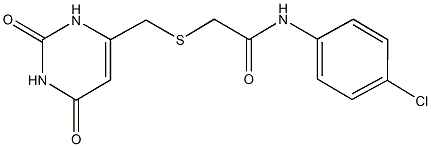 N-(4-chlorophenyl)-2-{[(2,6-dioxo-1,2,3,6-tetrahydro-4-pyrimidinyl)methyl]sulfanyl}acetamide Struktur