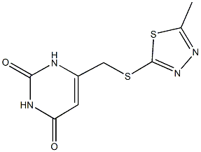 6-{[(5-methyl-1,3,4-thiadiazol-2-yl)sulfanyl]methyl}-2,4(1H,3H)-pyrimidinedione Struktur