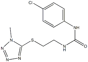 N-(4-chlorophenyl)-N'-{2-[(1-methyl-1H-tetraazol-5-yl)sulfanyl]ethyl}urea Struktur