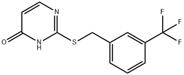 2-{[3-(trifluoromethyl)benzyl]sulfanyl}-4(3H)-pyrimidinone Struktur