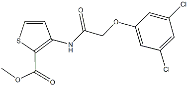 methyl 3-{[(3,5-dichlorophenoxy)acetyl]amino}-2-thiophenecarboxylate Struktur