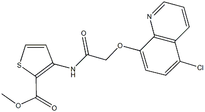 methyl 3-({[(5-chloro-8-quinolinyl)oxy]acetyl}amino)-2-thiophenecarboxylate Struktur