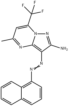 5-methyl-3-(1-naphthyldiazenyl)-7-(trifluoromethyl)pyrazolo[1,5-a]pyrimidin-2-ylamine Struktur