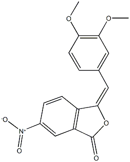 3-(3,4-dimethoxybenzylidene)-6-nitro-2-benzofuran-1(3H)-one Struktur