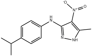 4-nitro-5-(4-isopropylanilino)-3-methyl-1H-pyrazole Struktur