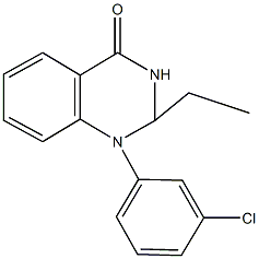 1-(3-chlorophenyl)-2-ethyl-2,3-dihydro-4(1H)-quinazolinone Struktur