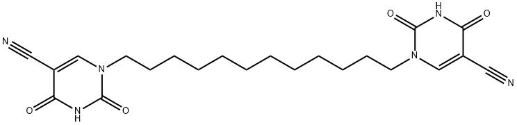 1-[12-(5-cyano-2,4-dioxo-3,4-dihydro-1(2H)-pyrimidinyl)dodecyl]-2,4-dioxo-1,2,3,4-tetrahydro-5-pyrimidinecarbonitrile Struktur