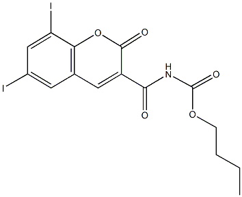 butyl (6,8-diiodo-2-oxo-2H-chromen-3-yl)carbonylcarbamate Struktur