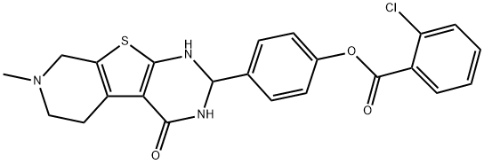 4-(7-methyl-4-oxo-1,2,3,4,5,6,7,8-octahydropyrido[4',3':4,5]thieno[2,3-d]pyrimidin-2-yl)phenyl 2-chlorobenzoate Struktur