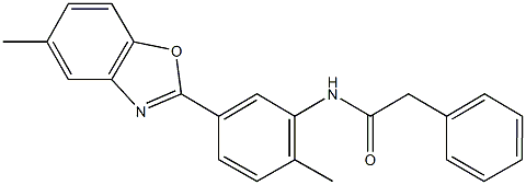 N-[2-methyl-5-(5-methyl-1,3-benzoxazol-2-yl)phenyl]-2-phenylacetamide Struktur