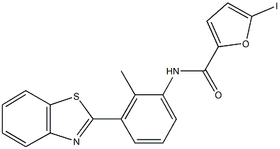 N-[3-(1,3-benzothiazol-2-yl)-2-methylphenyl]-5-iodo-2-furamide Struktur