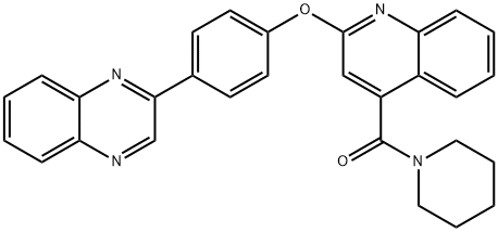 2-(4-{[4-(1-piperidinylcarbonyl)-2-quinolinyl]oxy}phenyl)quinoxaline Struktur