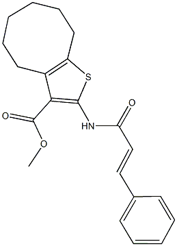 methyl 2-(cinnamoylamino)-4,5,6,7,8,9-hexahydrocycloocta[b]thiophene-3-carboxylate Struktur