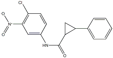 N-{4-chloro-3-nitrophenyl}-2-phenylcyclopropanecarboxamide Struktur