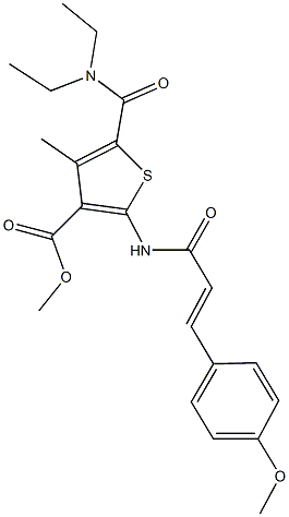 methyl 5-[(diethylamino)carbonyl]-2-{[3-(4-methoxyphenyl)acryloyl]amino}-4-methyl-3-thiophenecarboxylate Struktur