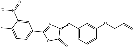 4-[3-(allyloxy)benzylidene]-2-{3-nitro-4-methylphenyl}-1,3-oxazol-5(4H)-one Struktur